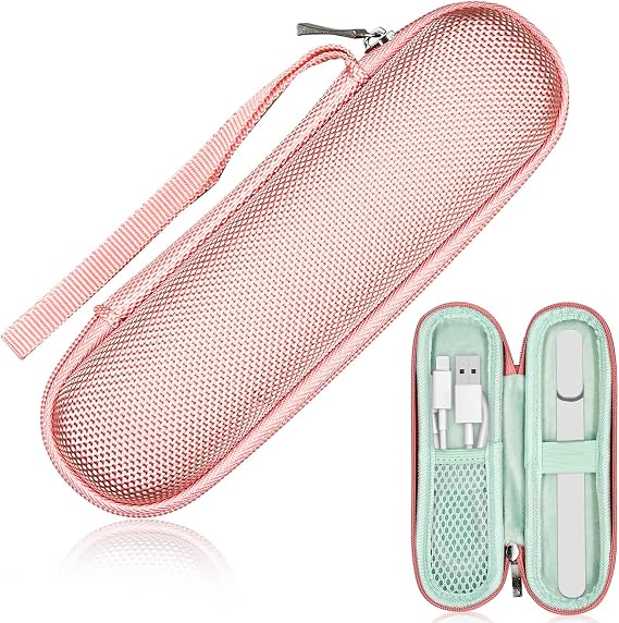 CANIPHA Portable Hard Carrying Case for Solowave 4 in 1 facial wand, Solawave wand for face Protective Bag Storing USB Cable, Hard Case Facial Wand with Zipper and Hanging Rope (Pink)