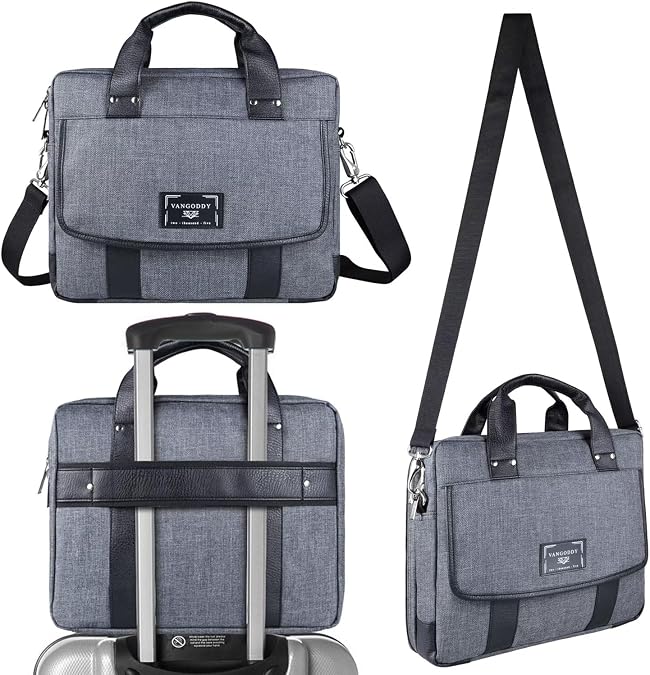 13 14 Inch Laptop Bag for Men and Women, Travel Shoulder Messenger Bag, Work Briefcase, Durable Nylon Computer Bag