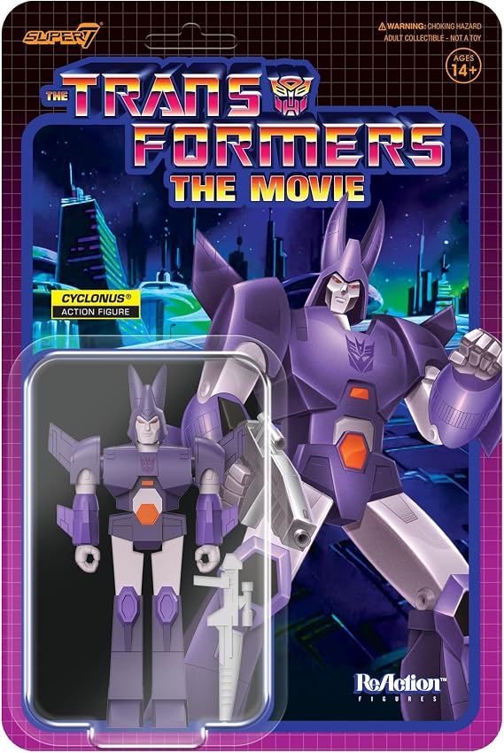 Super7 Transformers Cyclonus - 4" Transformers Action Figure with Accessory Classic Cartoon Collectibles and Retro Toys