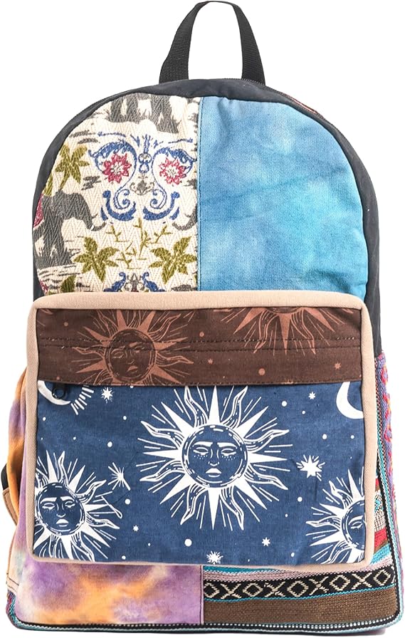Lakhays Boho Patchwork Upcycled Backpack
