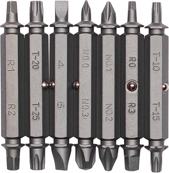 MEGAPRO ShaftLOK Bit Pack | Replacement Multi-Bit Refills | 7 Double-ended Bits | Locking System