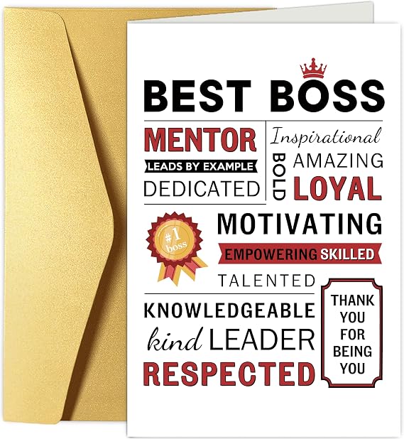 National Boss's Day Card for Boss Leader, Happy Boss Day Card from Group, Bosses Birthday Cards Gift, Thank You for Being You