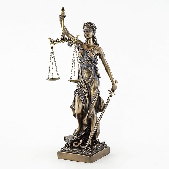 Top Collection Bronze Finish Lady Justice 12.5 Inch Statue Sculpture
