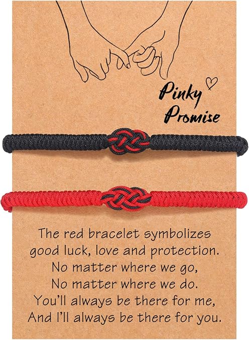 PINKDODO Red String Bracelets Protection Adjustable Good Luck Knot Bracelet for Couples Friends Family Women Men Girls Boys