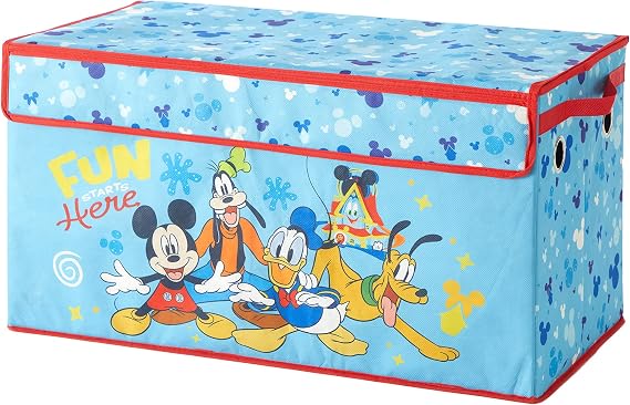 Idea Nuova Disney Mickey Mouse Collapsible Childrens Toy Storage Trunk, Durable with Soft Lid, 28.5"x 14.5"x16"