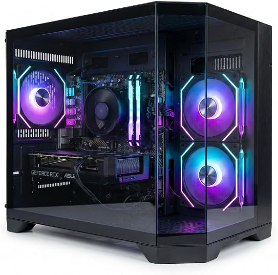 GFX-007 Gaming PC High-Performance Desktop PC - • 1TBHDD + 256SSD • RTX 3050 6GB • 16GB RAM DDR4 • Advanced Cooling • Windows 11 (BLACK)