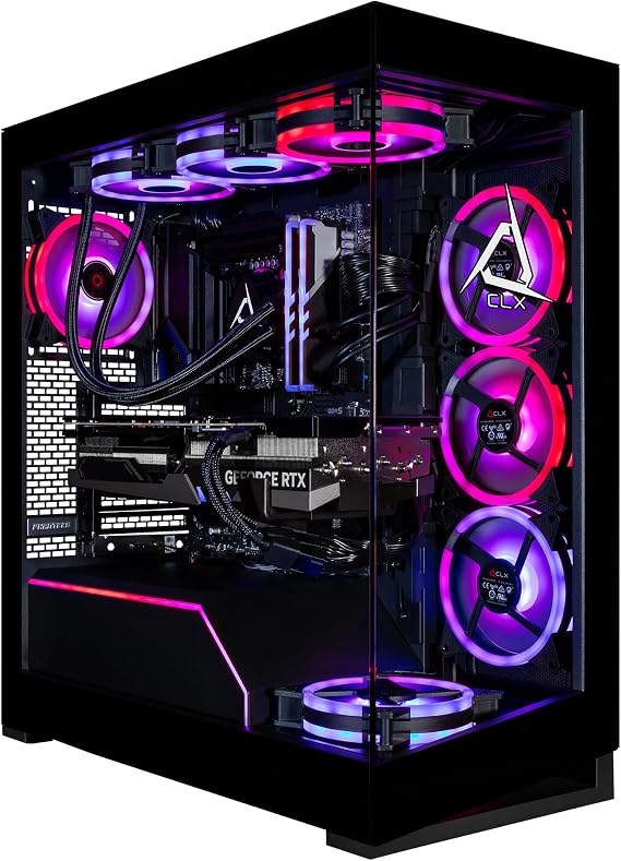 CLX Horus Gaming PC - AMD Ryzen 9 9950X3D 4.3GHz, GeForce RTX 5090, 2TB NVMe M.2 SSD, 8TB HDD, 96GB DDR5 RGB Memory, 360mm AIO, WiFi, Windows 11 Home, Black