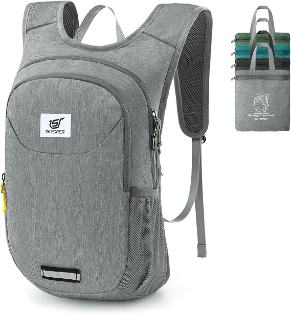 SKYSPER Small Hiking Backpack 10L Packable Lightweight Back Pack Foldable Travel Daypack for Women Men