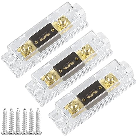 Juego de 3 soportes de fusibles ANL de audio para coche, 100 amperios, con fusibles de 100 A, calibre 0/2/4/8, AWG