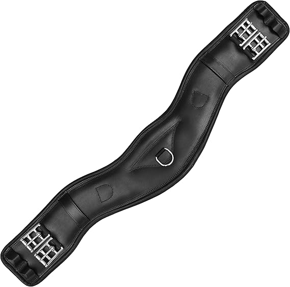 Exion Dressage Girth Optimal Shoulder Comfort Anatomical Leather Girth | Premium Soft Padding | Sheepskin or Leather Lining