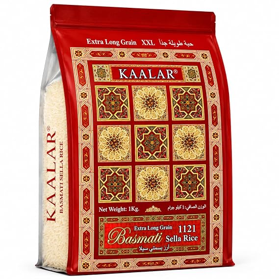 KAALAR 1121 Extra Long Grain Basmati Sella Rice, 1 Kg (2.2 lb)