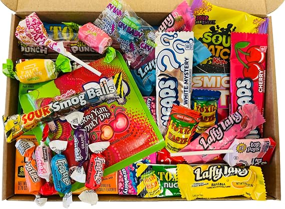American Sweets Gift Box - Imported USA Candy Hamper - Includes 30 Assorted Treats, Mixed Flavours & Favourite Brands By Simway Sweets