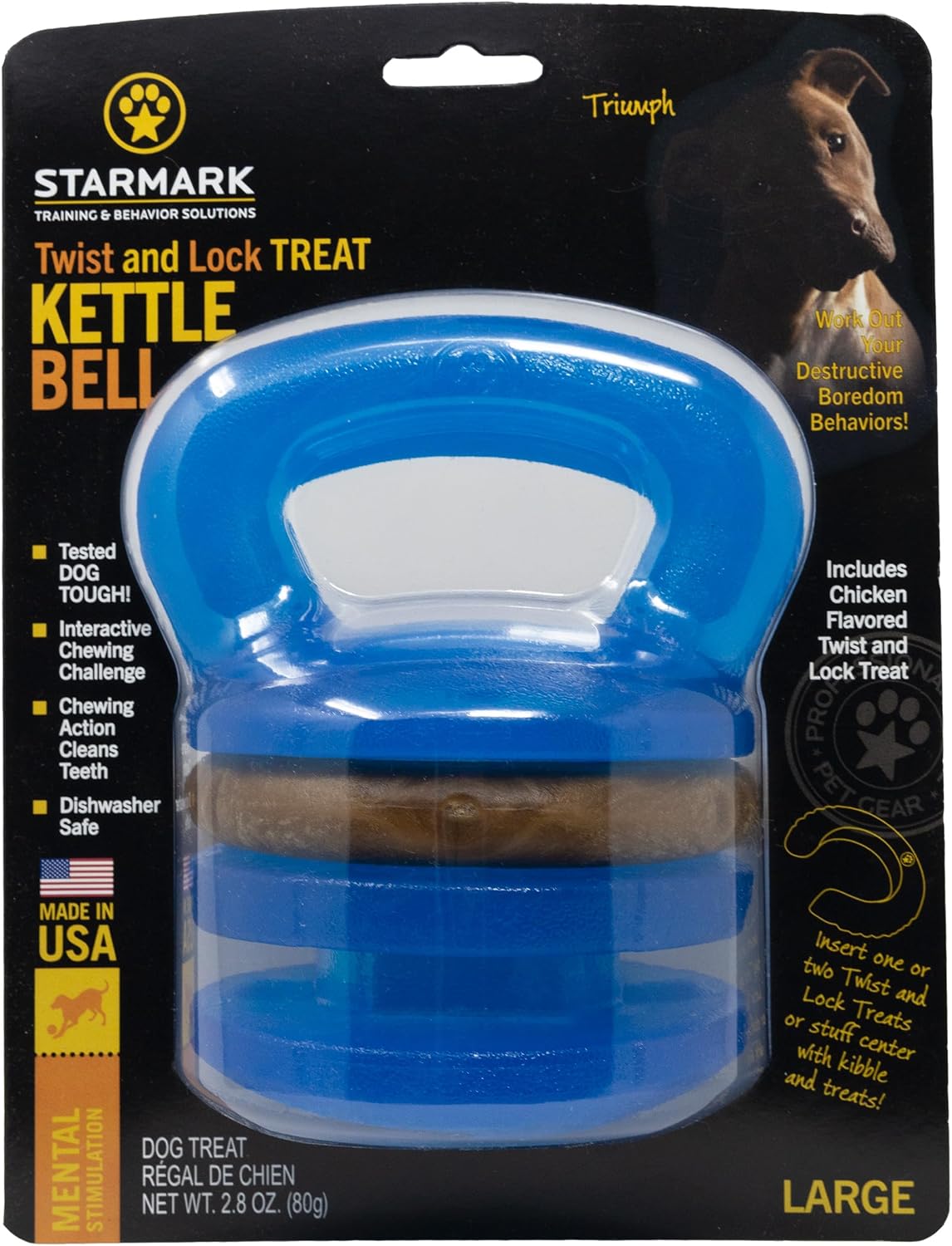 Starmark Twist and Lock Kettlebell Interactive Dog Toy
