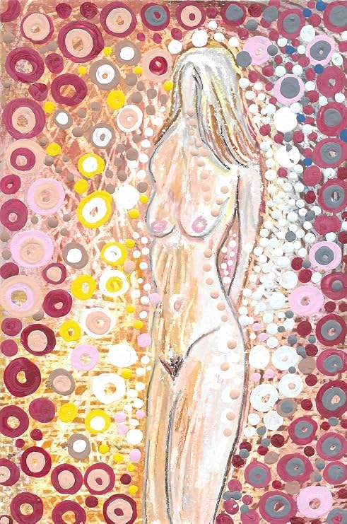 Modern Nude Painting, Original Art 9x6", Oil Pastels on Paper, Includes Certificate of Authenticity, Unframed