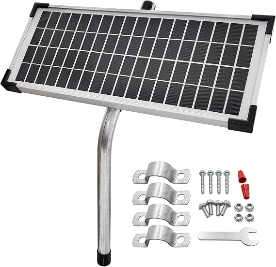 Solar Panel Kit FM123 Compatible with Mighty Mule Automatic Gate Openers | Compatible with FM200, FM350, FM500, FM502, MM360, MM260, MM262, MM560, MM562, EZGO-SOLAR, DIAMOND Series,10 Watt