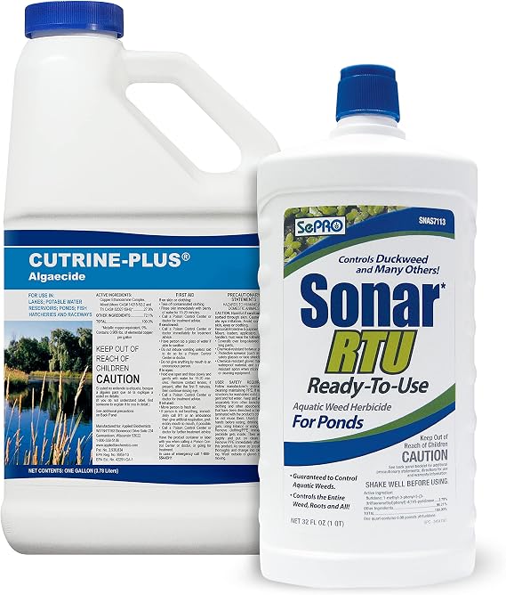 APPLIED BIOCHEMISTS All-in-One Vegetation Control Bundle - Knock Down Algae Effectively & Control Weeds Systemically (Cutrine Plus + Sonar RTU)