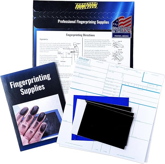 Crime Scene FD-258 Fingerprint Kit: Five Cards, Ink and Directions for use