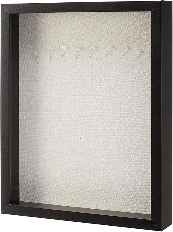 Amazon Basics Rectangular Wooden Shadow Box/Picture Frame, 28 cm x 35.5 cm, Black