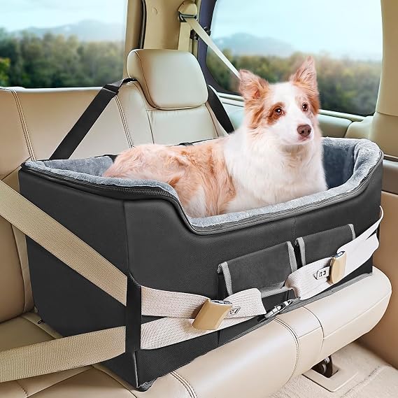 INFANZIA Dog Car Booster Seat for Large Medium Dogs Under 55 lbs