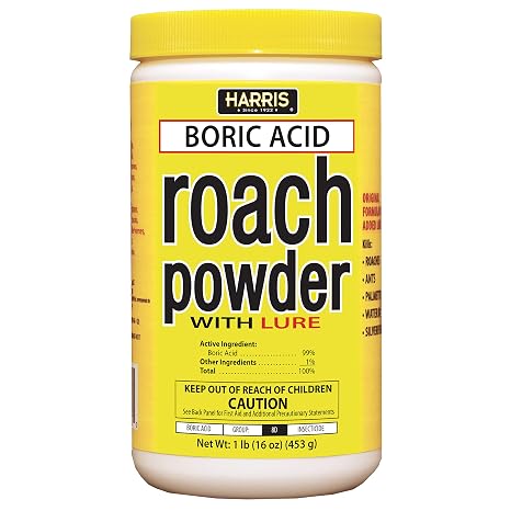 Harris Boric Acid Roach Killer Powder with Lure, 16oz