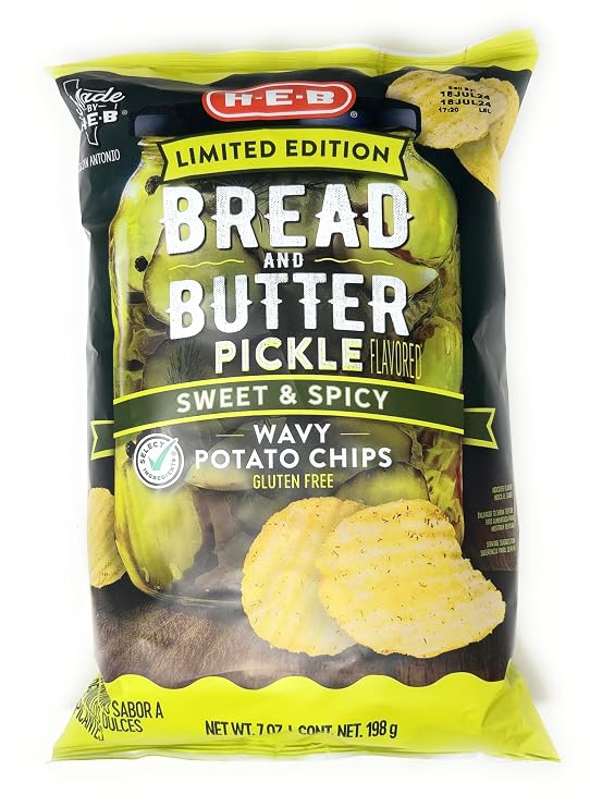 HEB HEB Wavy Potato Chips Bread & Butter Pickle 7oz - 1 bag