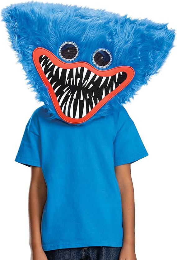 Disguise Huggy Wuggy Plush Mask, Official Poppy Playtime Costume Mask Accessory for Kids