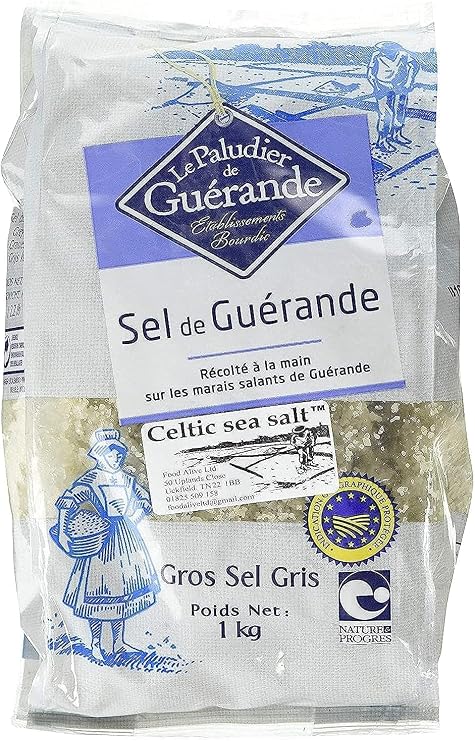 CELTIC GREY SEA SALT COARSE - GUERANDE GROS SEL GRIS ,1 kg (Pack of 1)