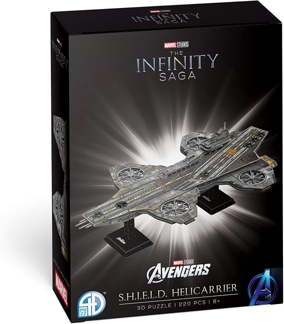 4D Build, Marvel Studios Avengers Helicarrier, 3D Puzzle Paper Model Kit, 220 Piece Paper Model Kit for Teens and Adults, Ages 8+