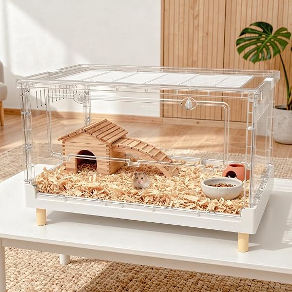 70cm Folding Clear Hamster Cage 39cm Deep Kinkma Golden
