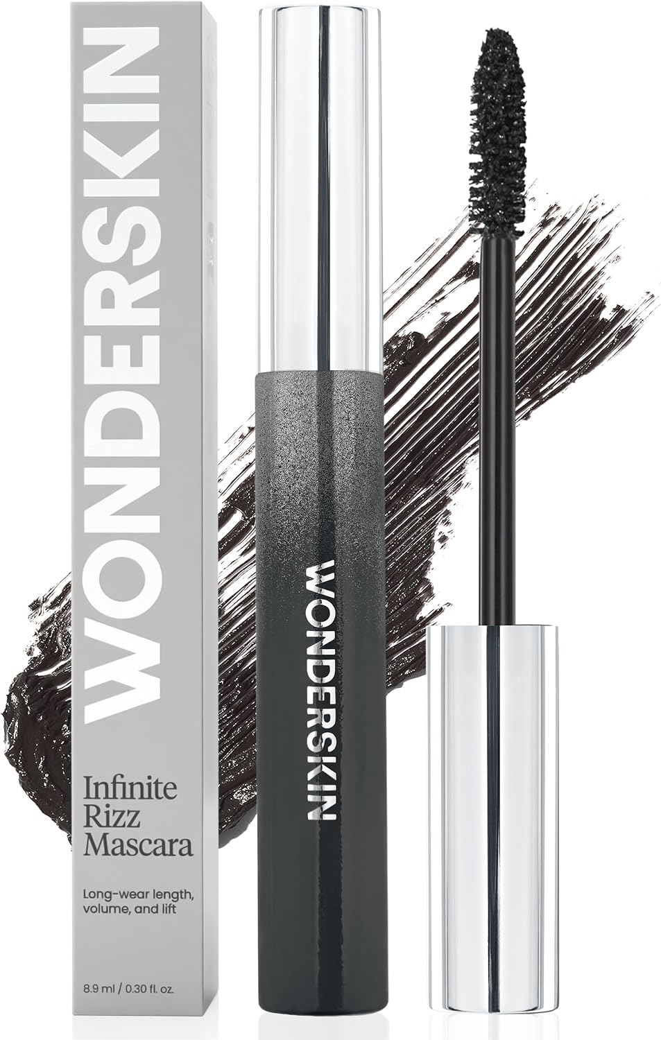 Wonderskin Infinite Rizz Mascara - Black Mascara For Volume And Length, Long-Wear, Smudge-Proof & Water-Resistant Volumizing Lash Makeup Black