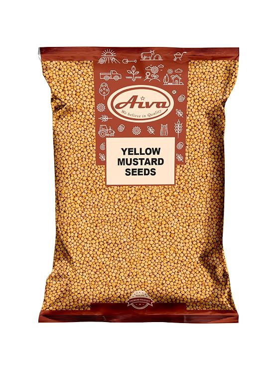 Aiva Yellow Mustard Seeds (5 LB) Bulk Pungent & Aromatic, Whole Spice for Cooking, Pickling, and Seasoning, Gourmet Indian Spice.