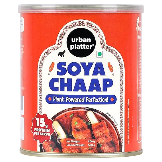 Urban Platter Soya Chaap | 28.22 Oz/800g | High Protein Plant-Based Meat Alternative | Ready-to-Cook | Ideal for Curries, Grills, Tikkas & Barbecue | Vegetarian Protein-Rich Food