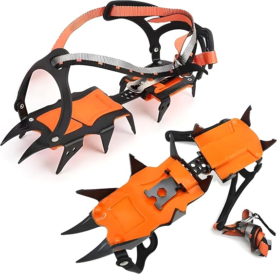 32 Stainless Steel Spikes Traction Snow Grips for Shoes and Boots