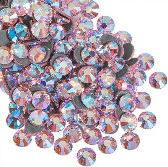 Beadsland Hotfix Rhinestones, Light Pink AB, SS30, 288pcs