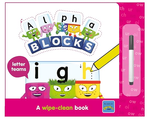 Alphablocks Letter Teams: A Wipe-Clean Book Includes a Free Pen! Ideal for Preschool Ages 3-6, Practice Reading and Phonics with the Alphablocks (Numberblock Wipe Clean Titles)