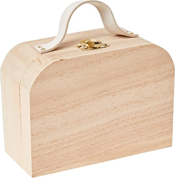 Artemio 14001464 Wooden Suitcase-13cmx 9,5cmx 6 Cm