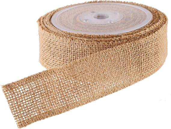 DECORA Natural Wide Burlap Ribbon on Spool for Wedding Decoration DIY Crafting,1.5inch/10 Yard