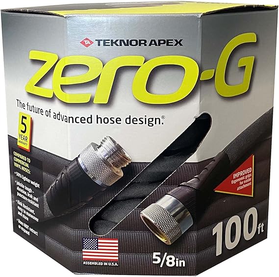 zero-G 4001-100, 5/8 Inch by 100 Feet Lightweight, Ultra Flexible, Durable, Kink-Free Garden Hose