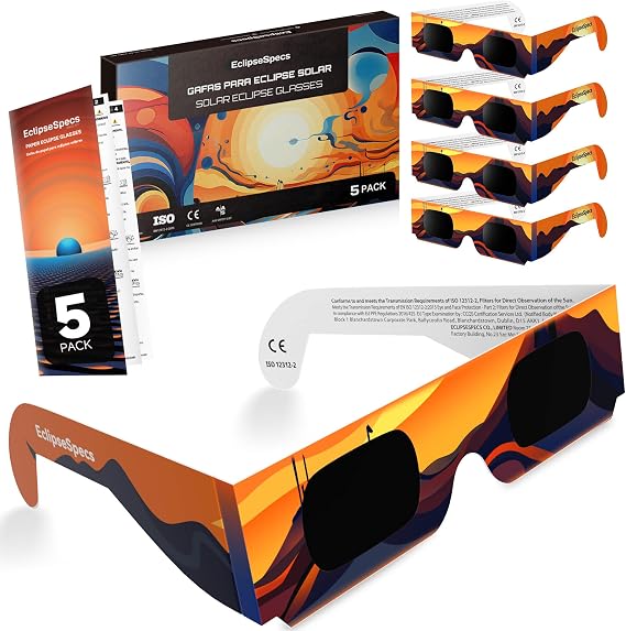 Solar Eclipse Glasses Approved, CE and EN ISO 12312-2
