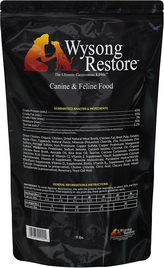 Wysong Restore Canine and Feline Food 9-lb Bag