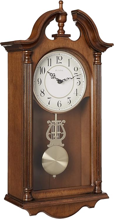 Bulova C1517 Saybrook Wall Clock, Brown Cherry