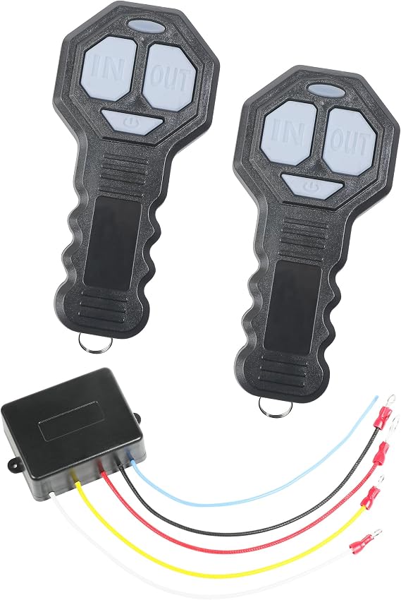 Winch Accessories,Car Accessories 5 Wire Winchs Controller,Towing Winch Remote Control Systems with Dual Manual Matching Transmitter,Fit for Most Truck,ATV and SUV Winchs Wireless System