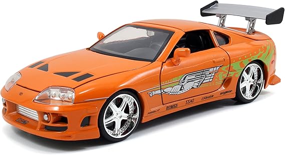 Jada Toys Fast & Furious 1:24 Brian's Toyota Supra Die-cast Car, Toys for Kids and Adults, Orange (97168)