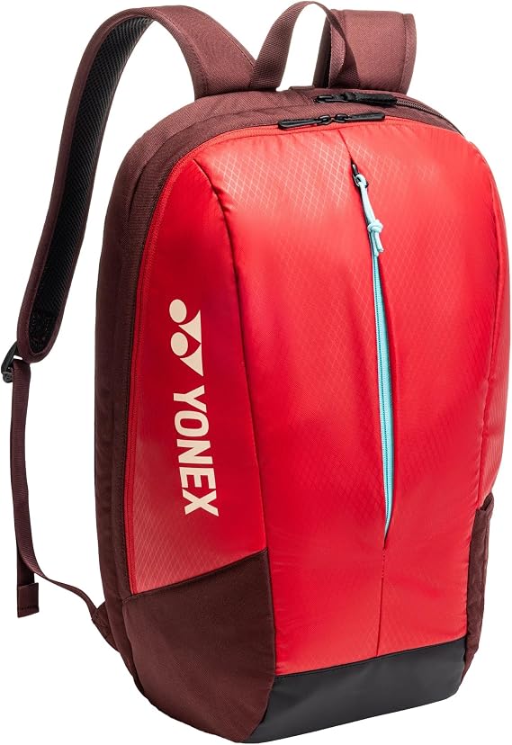 YONEX Team Backpack - Durable Lightweight Tennis Backpack with YKK Zippers, Adjustable Padded Straps, 1-2 Racquets Capacity, 28L, Ruby Red