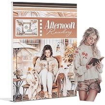 Afternoon Reading Sticker Book A5, 20 Sheets PET Stickers - Vintage Journaling Stickers, Ephemera Sticker Book Pre Cut, Junk Journal Supplies, Planner