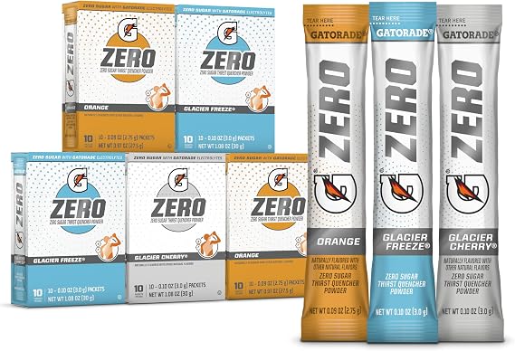 Gatorade Zero Powder, 3 Flavor Variety Pack, 50 Count