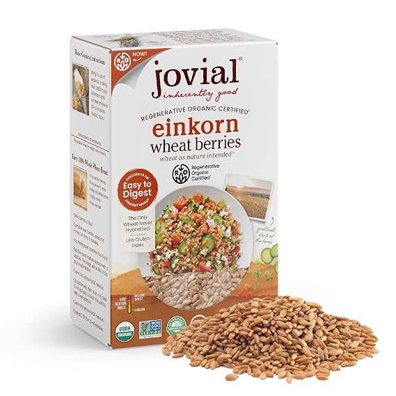 Jovial Einkorn 100% Organic Wheat Berries, Einkorn Berries, Non-GMO, 16 Oz