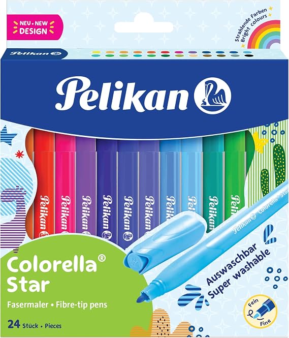 Pelikan Colorella Star C 302 Fibre Tip Pens 24 Pieces in Folding Box