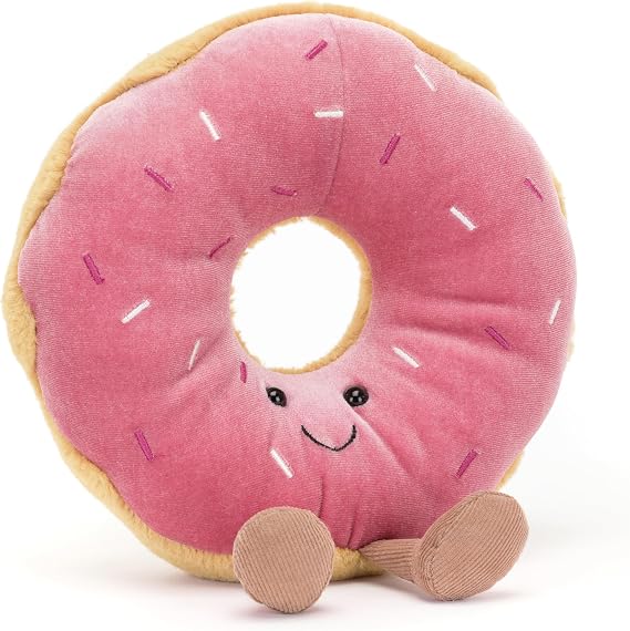 Jellycat Amuseables Doughnut Stuffed Toy, 7 inches - Pastry Plush - Fun Gift Idea