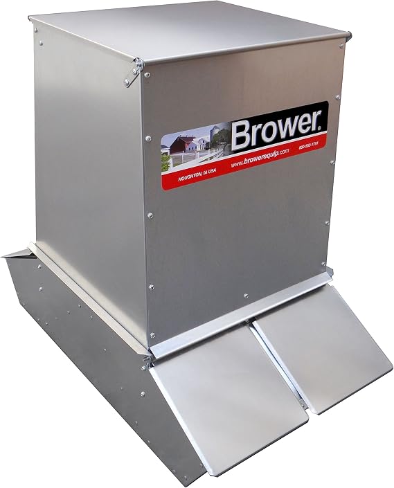 Brower 4 Door Galvanized Steel Alloy 7 Bushel Hog Feeder for Livestock with Free Acting 16 Gauge Doors for Feeding Up to 20 Grown Hogs
